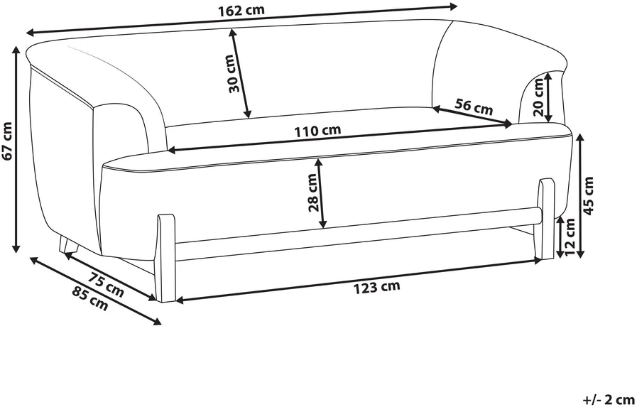 Beliani 2 vietų sofa ALNOR, šenilas, ruda