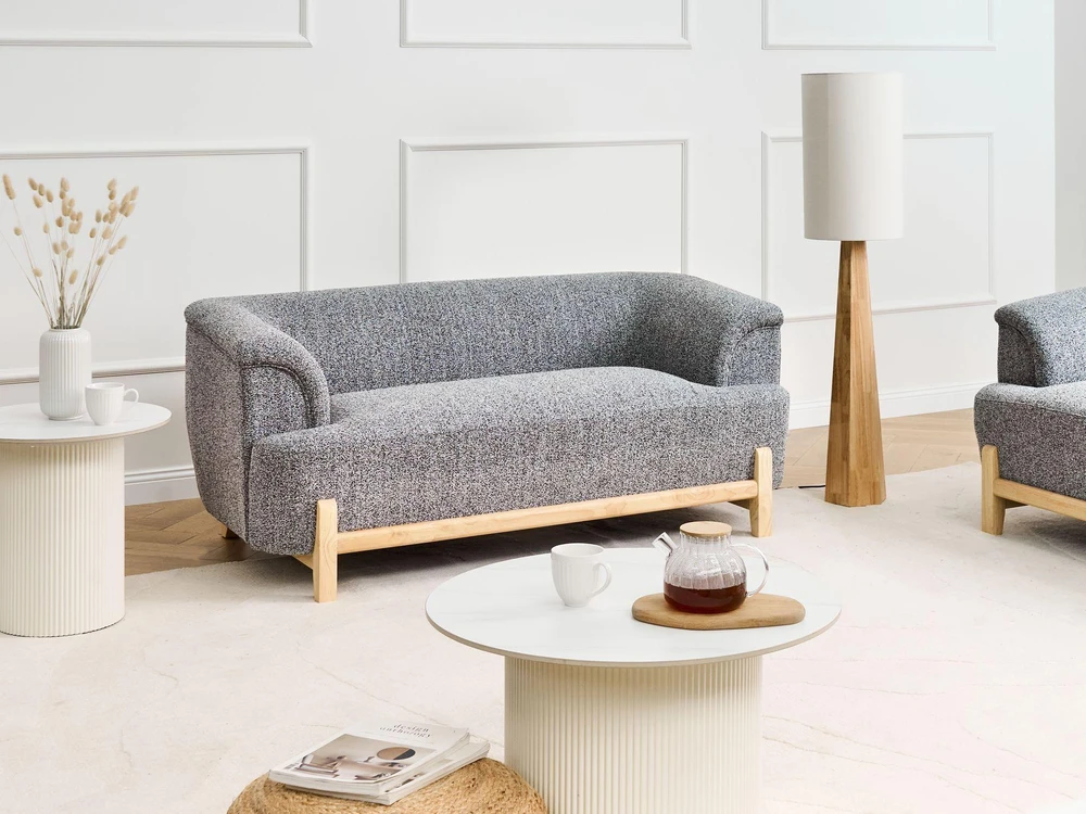 Beliani 2 vietų sofa ALNOR tamsiai pilka
