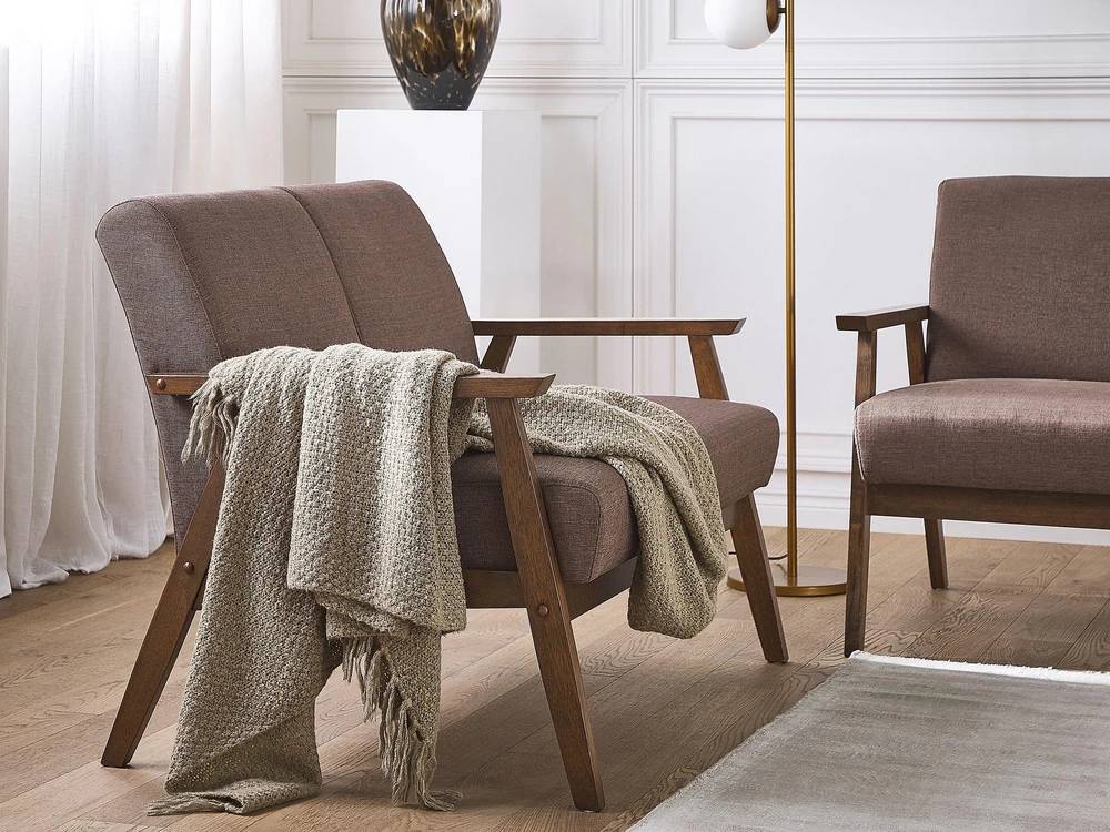 Beliani 2 vietų sofa ASNES, ruda