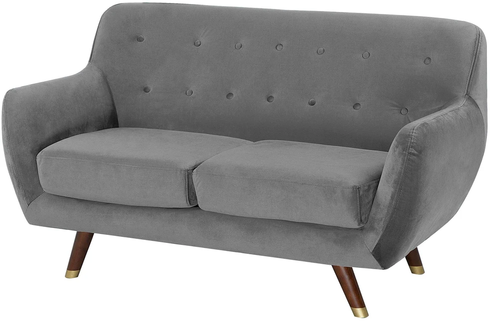 Beliani 2 vietų sofa BODO, veliūras, pilka