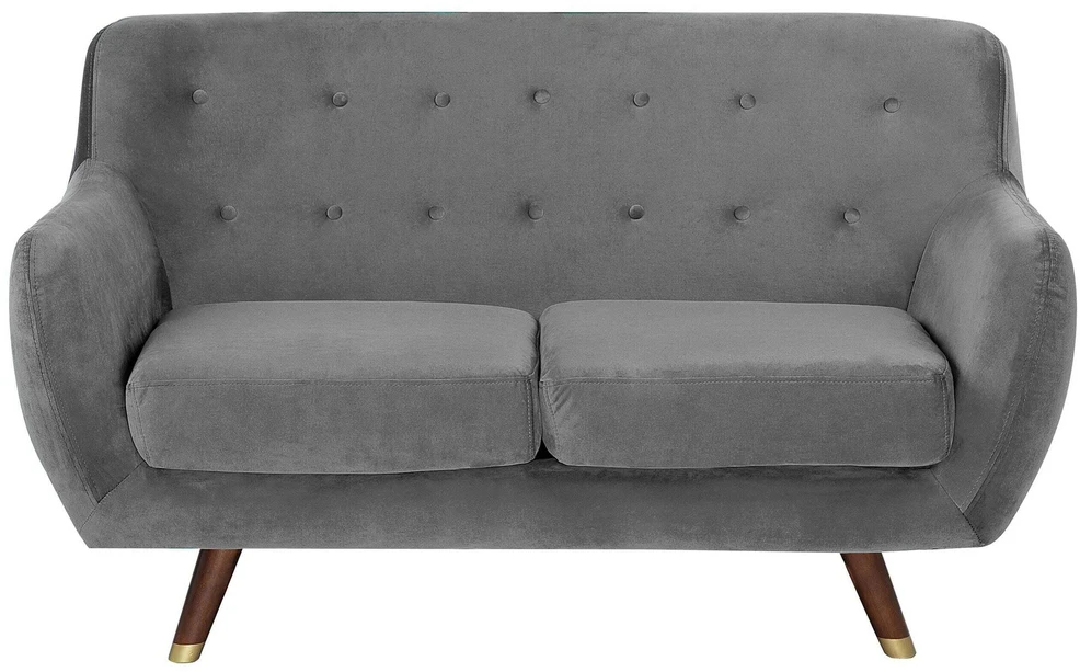 Beliani 2 vietų sofa BODO, veliūras, pilka