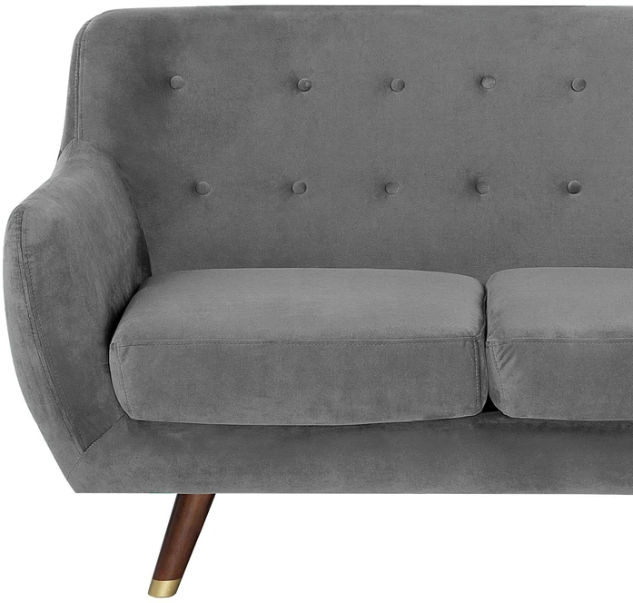 Beliani 2 vietų sofa BODO, veliūras, pilka
