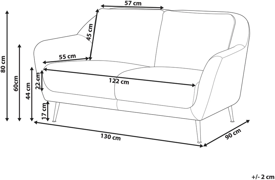 Beliani 2 vietų sofa EIBY Boucle smėlio spalvos