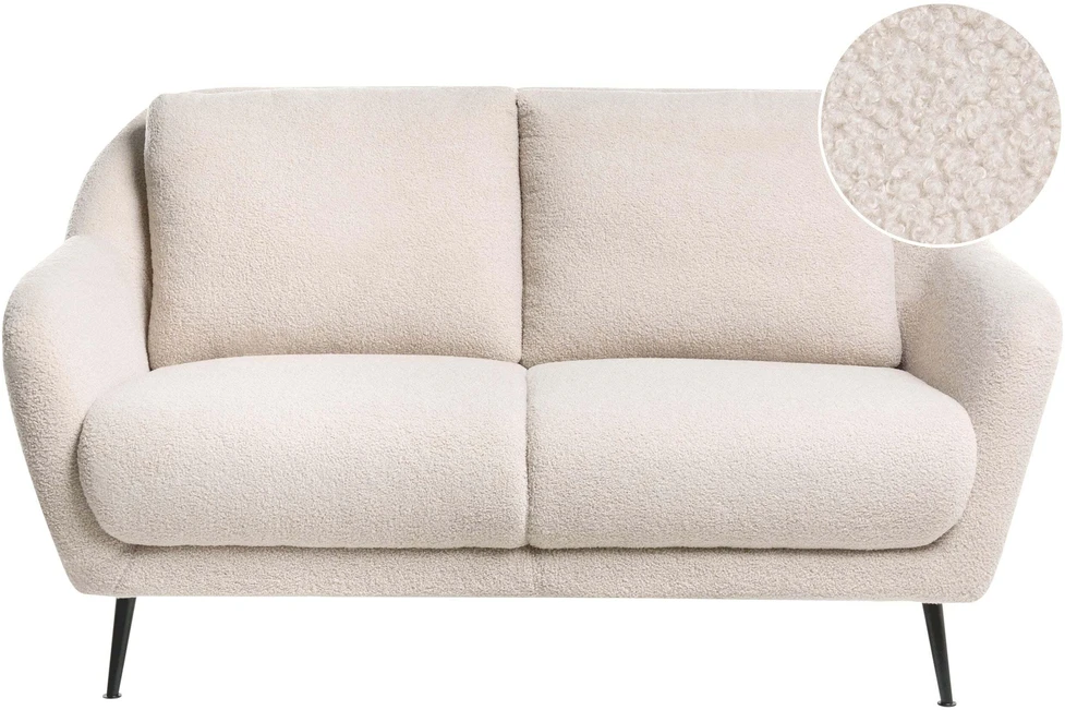 Beliani 2 vietų sofa EIBY Boucle smėlio spalvos