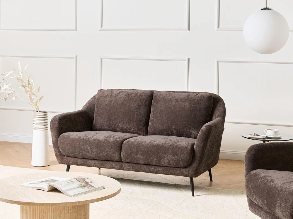 Beliani 2 vietų sofa EIBY tamsiai ruda