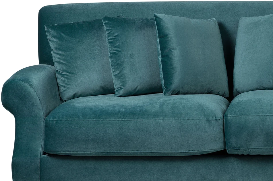 Beliani 2 vietų sofa EIKE veliūrinė, žydros spalvos