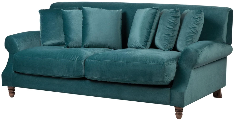 Beliani 2 vietų sofa EIKE veliūrinė, žydros spalvos