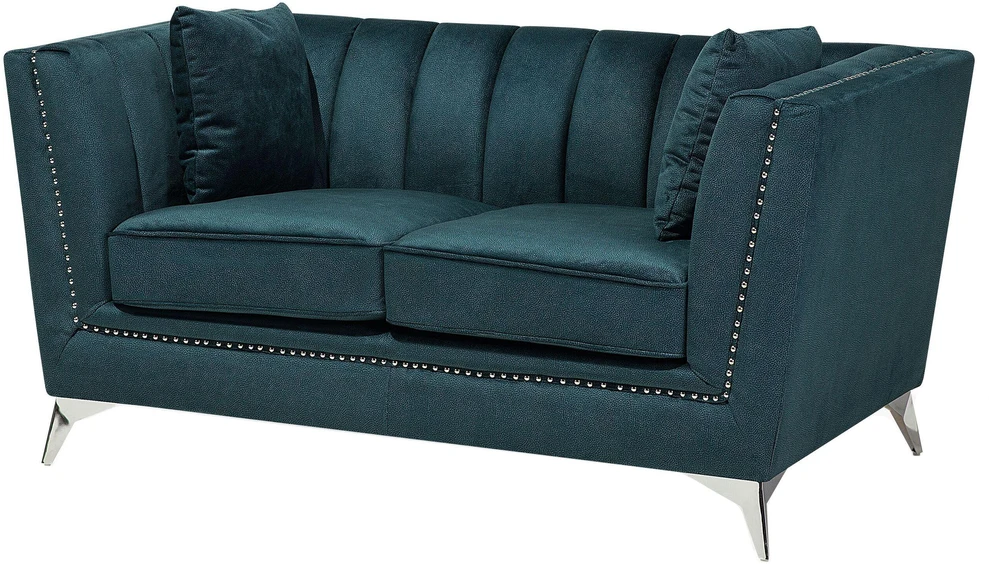 Beliani 2 vietų sofa GAULA, veliūras, žydra