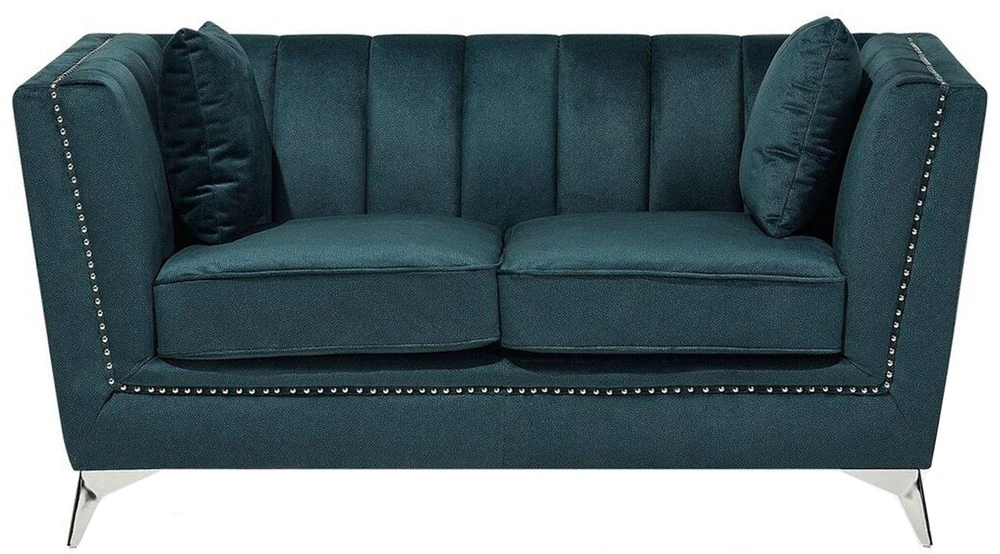 Beliani 2 vietų sofa GAULA, veliūras, žydra