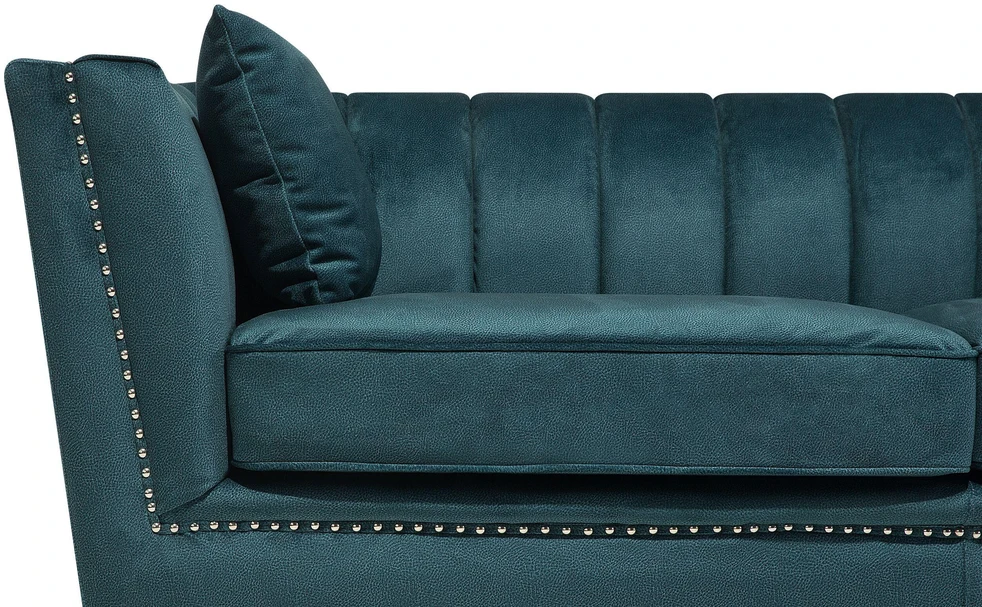 Beliani 2 vietų sofa GAULA, veliūras, žydra