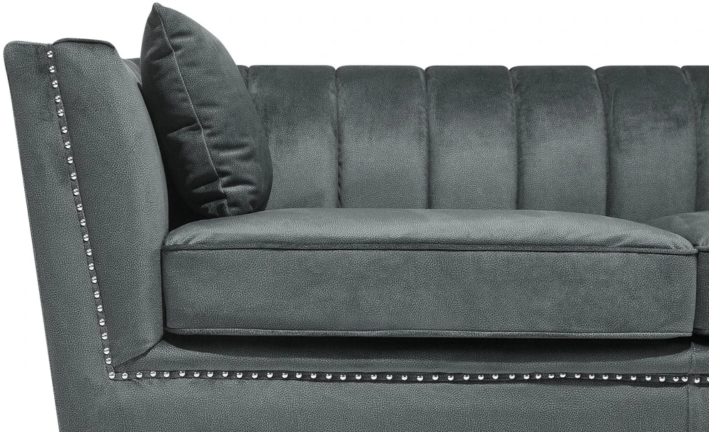 Beliani 2 vietų sofa GAULA, veliūrinė, pilka