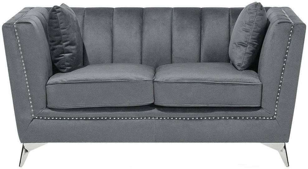 Beliani 2 vietų sofa GAULA, veliūrinė, pilka