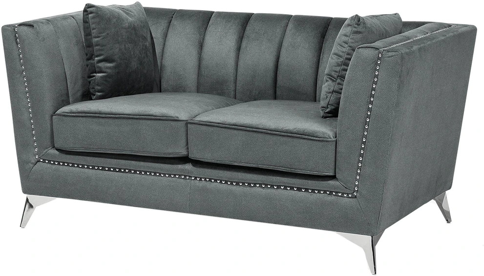 Beliani 2 vietų sofa GAULA, veliūrinė, pilka
