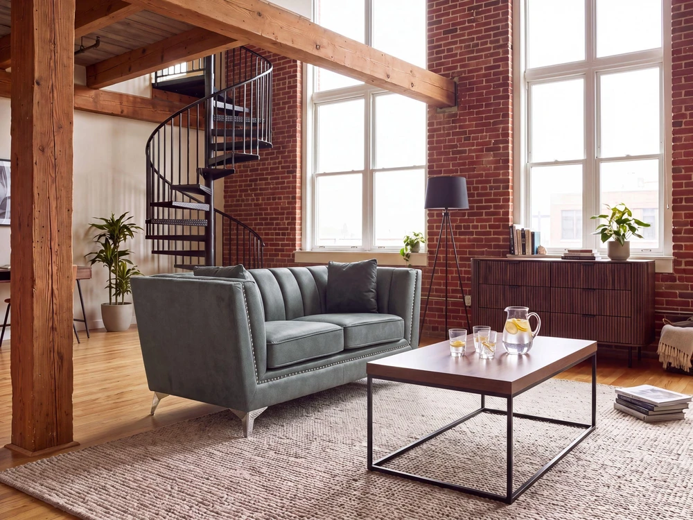 Beliani 2 vietų sofa GAULA, veliūrinė, pilka