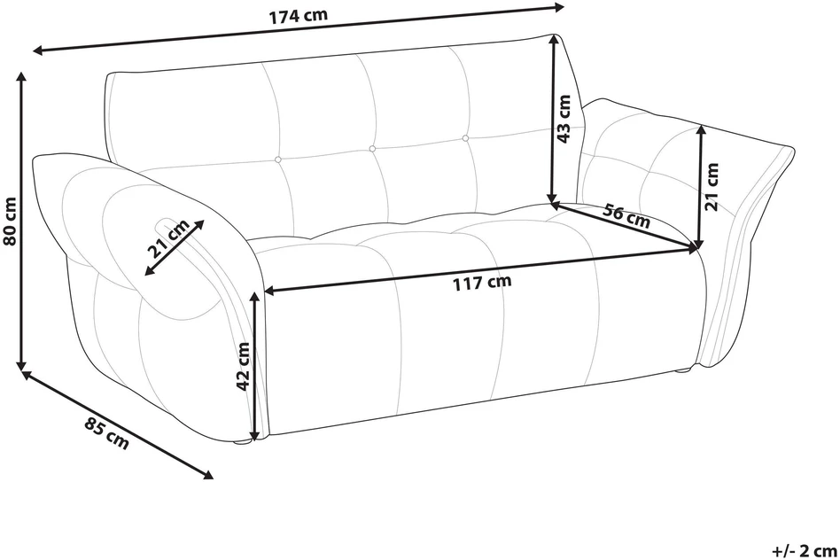 Beliani 2 vietų sofa HALBA smėlio pilkos spalvos