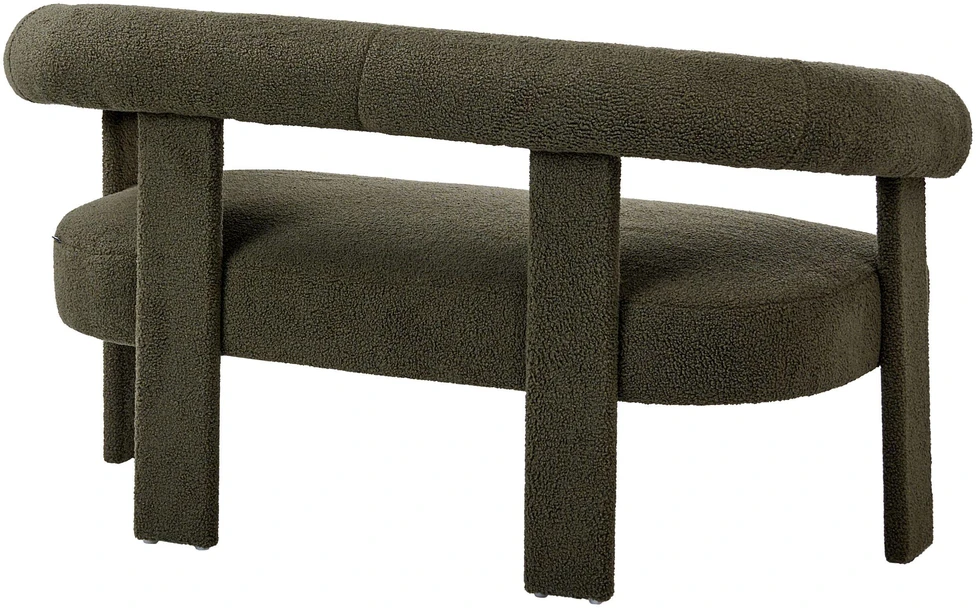 Beliani 2 vietų sofa ILBRO bouclé audinio, tamsiai žalia
