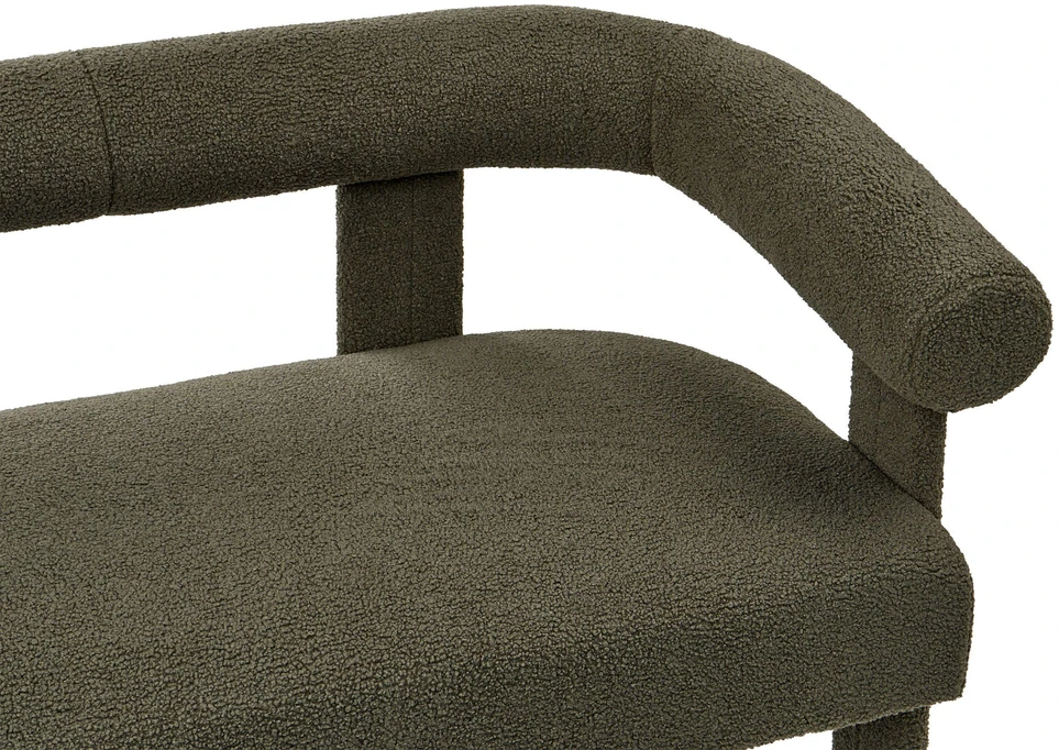 Beliani 2 vietų sofa ILBRO bouclé audinio, tamsiai žalia