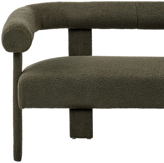 Beliani 2 vietų sofa ILBRO bouclé audinio, tamsiai žalia