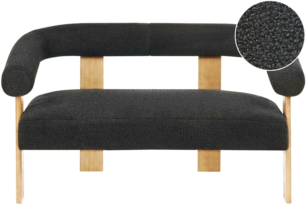Beliani 2 vietų sofa ILBRO Boucle juoda/šviesiai ruda