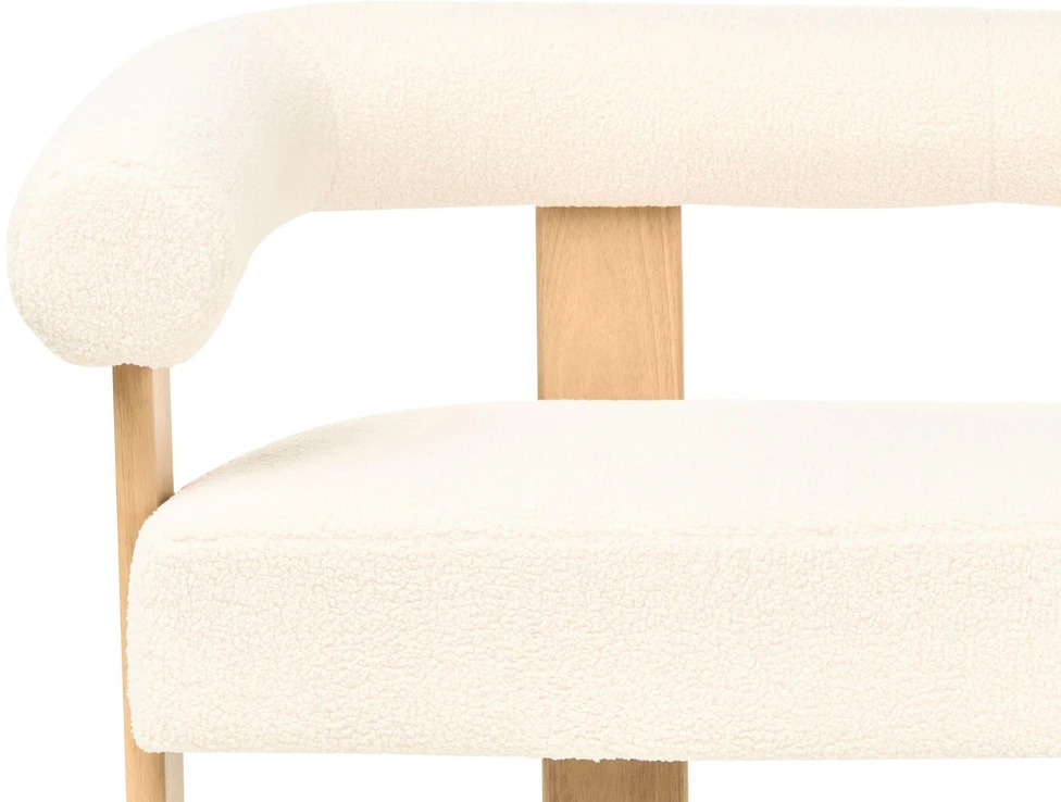 Beliani 2 vietų sofa ILBRO Boucle, kreminė balta / šviesiai ruda