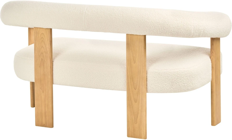 Beliani 2 vietų sofa ILBRO Boucle, kreminė balta / šviesiai ruda