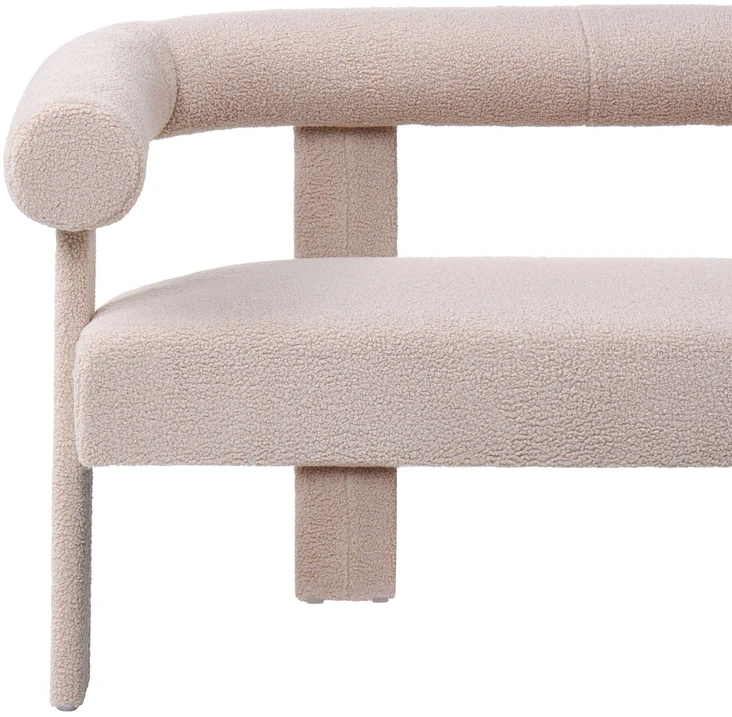 Beliani 2 vietų sofa ILBRO Boucle šviesiai smėlio spalvos