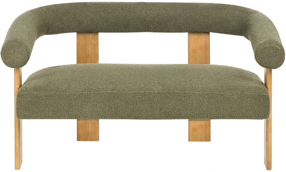 Beliani 2 vietų sofa ILBRO Boucle žalia / šviesiai ruda