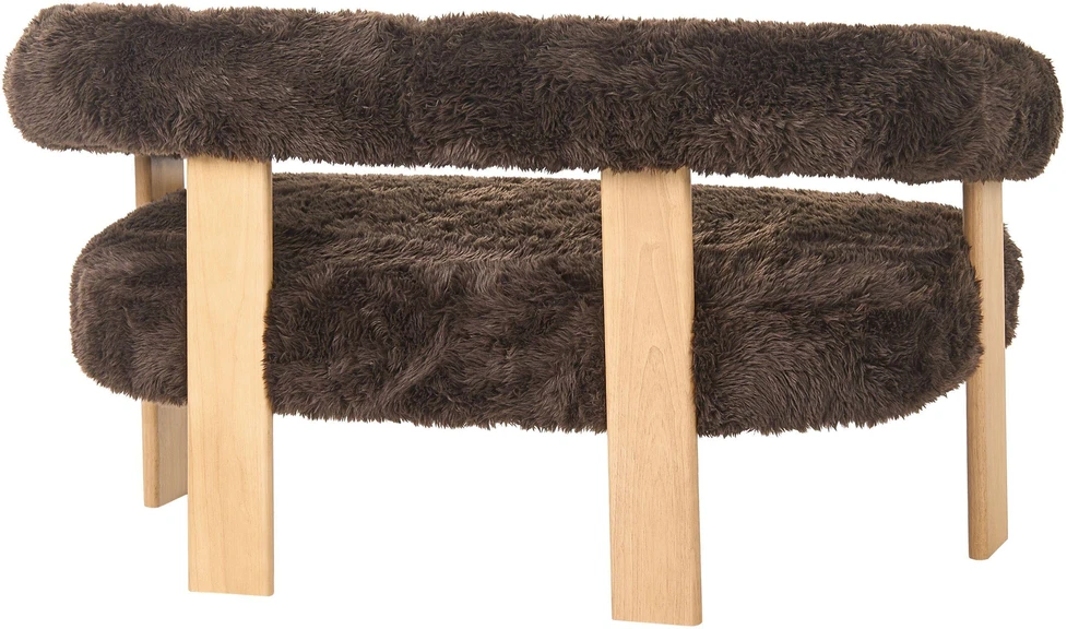 Beliani 2 vietų sofa ILBRO dirbtinis kailis tamsiai rudas / šviesiai rudas