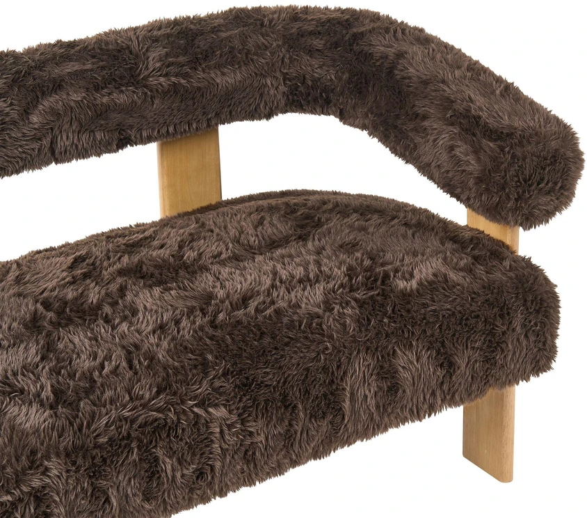 Beliani 2 vietų sofa ILBRO dirbtinis kailis tamsiai rudas / šviesiai rudas