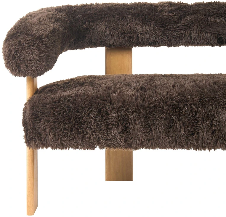 Beliani 2 vietų sofa ILBRO dirbtinis kailis tamsiai rudas / šviesiai rudas
