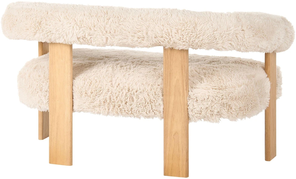 Beliani 2 vietų sofa ILBRO dirbtinis kailis kreminė/šviesiai ruda
