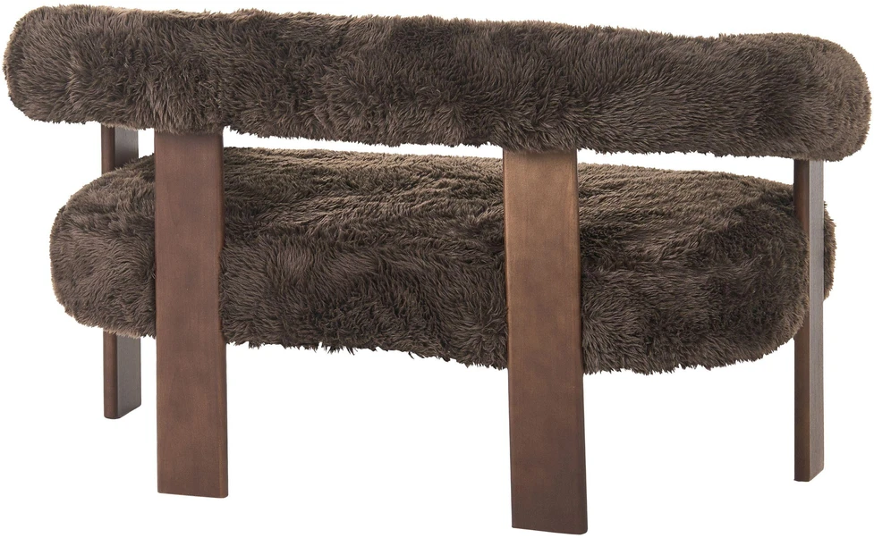 Beliani 2 vietų sofa ILBRO dirbtinis kailis tamsiai ruda