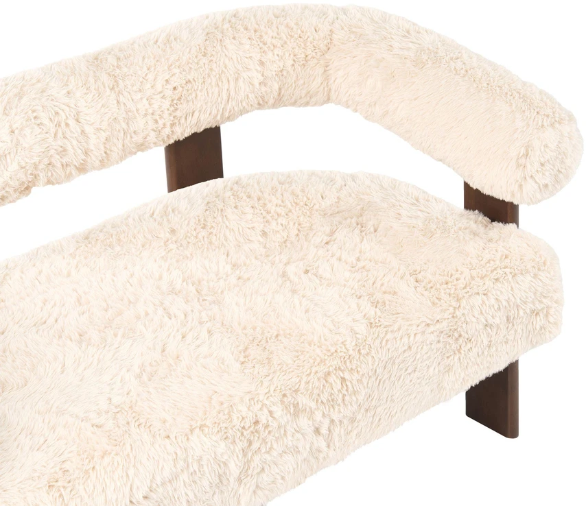 Beliani 2 vietų sofa ILBRO dirbtinis kailis, kreminė/tamsiai ruda