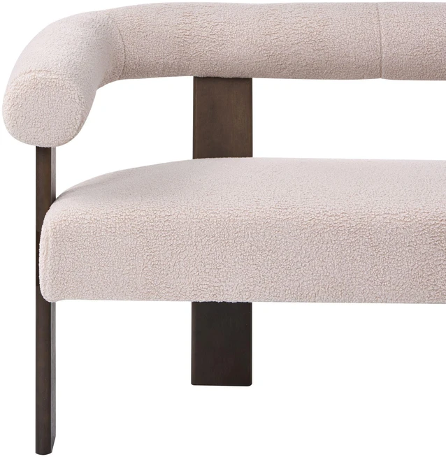 Beliani 2 vietų sofa ILBRO iš audinio Boucle, tamsiai ruda ir smėlio spalvos