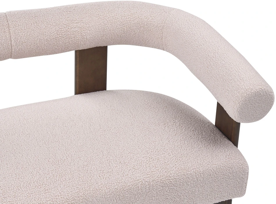 Beliani 2 vietų sofa ILBRO iš audinio Boucle, tamsiai ruda ir smėlio spalvos