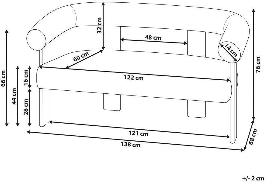 Beliani 2 vietų sofa ILBRO iš audinio Boucle, tamsiai ruda ir smėlio spalvos