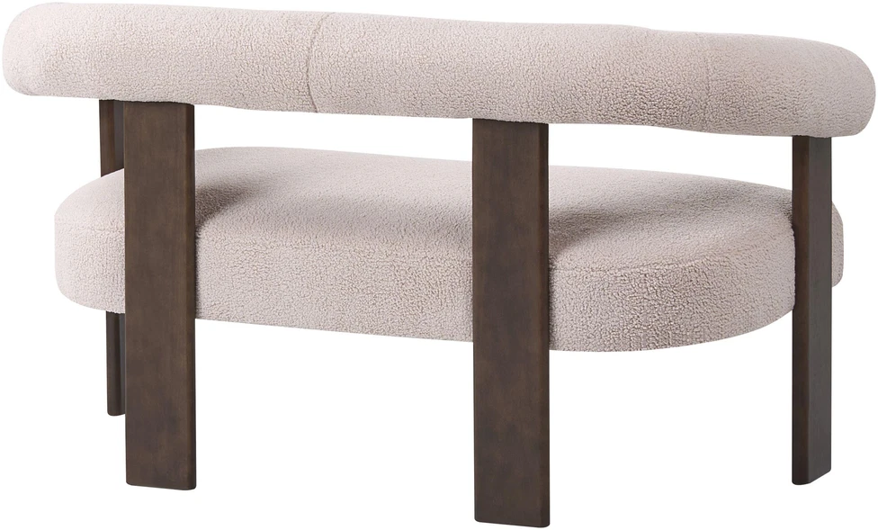 Beliani 2 vietų sofa ILBRO iš audinio Boucle, tamsiai ruda ir smėlio spalvos