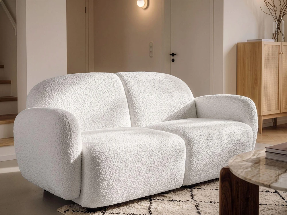 Beliani 2 vietų sofa JULE, Boucle, balkšva