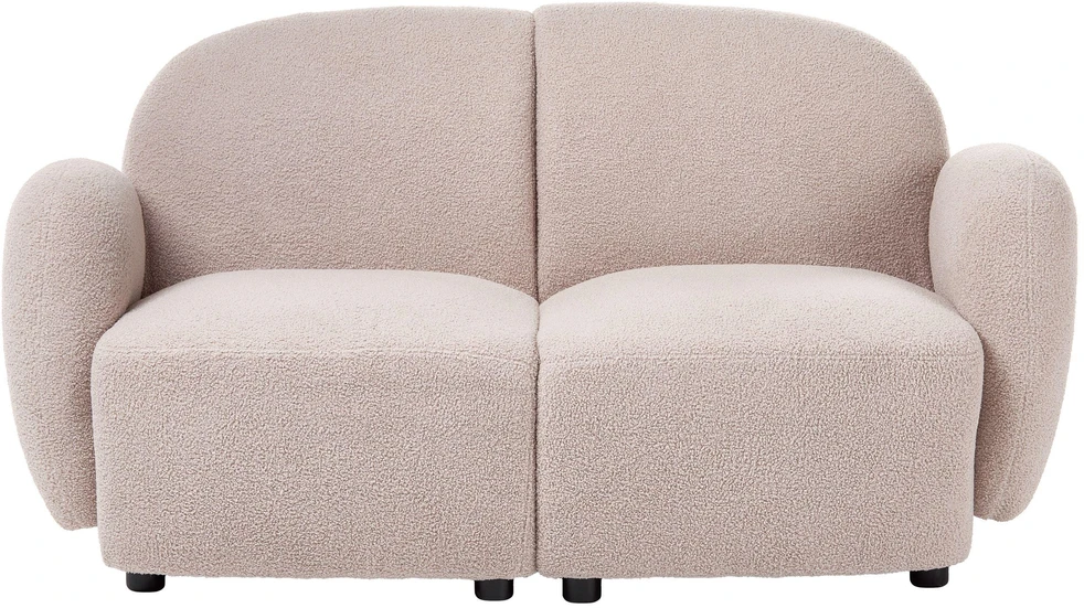 Beliani 2 vietų sofa JULE Bouclé, smėlio spalvos