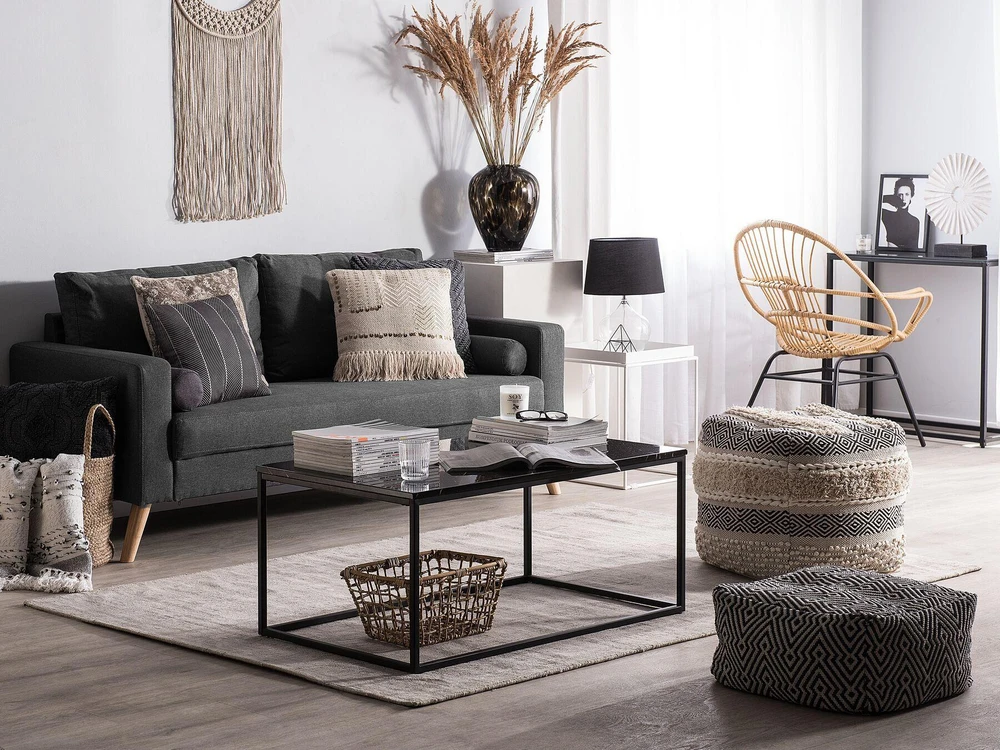 Beliani 2 vietų sofa KALMAR tamsiai pilka