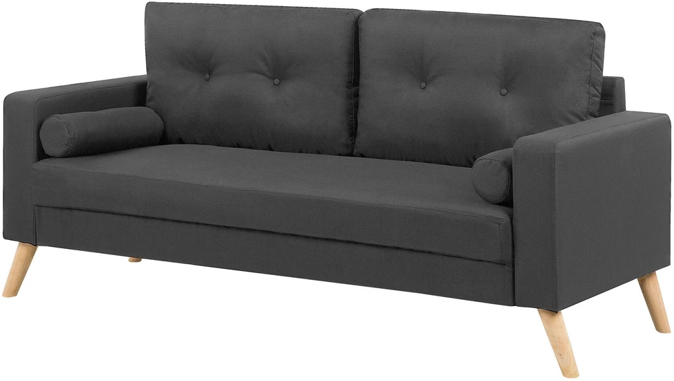 Beliani 2 vietų sofa KALMAR tamsiai pilka