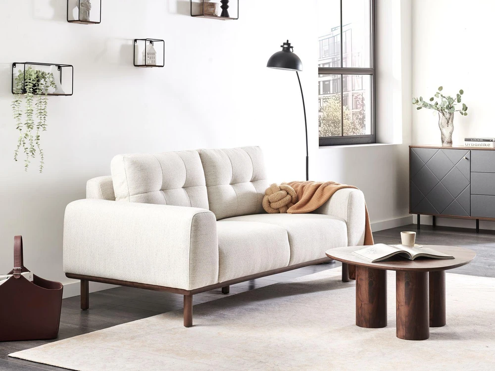 Beliani 2 vietų sofa LAURILA šviesiai smėlio spalvos