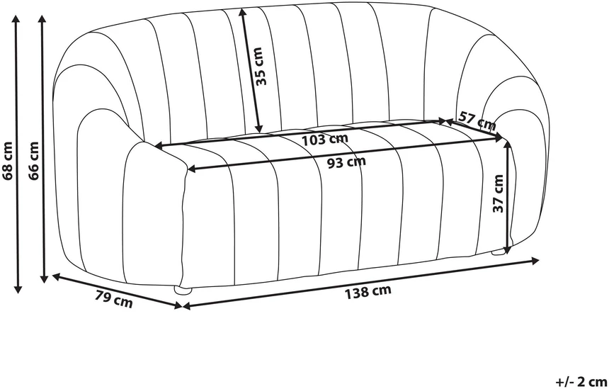 Beliani 2 vietų sofa MALUNG veliūrinė tamsiai žalia