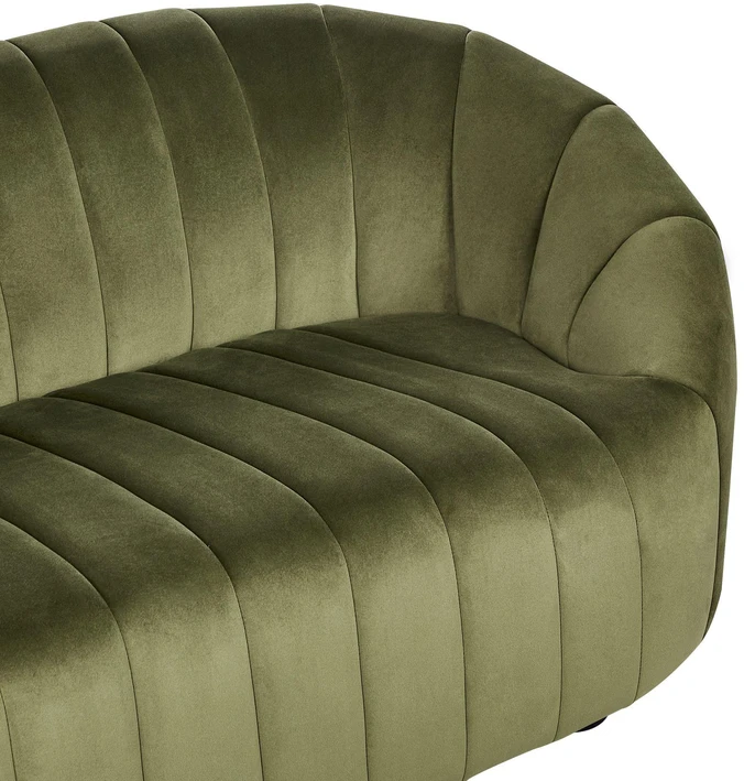 Beliani 2 vietų sofa MALUNG veliūrinė tamsiai žalia