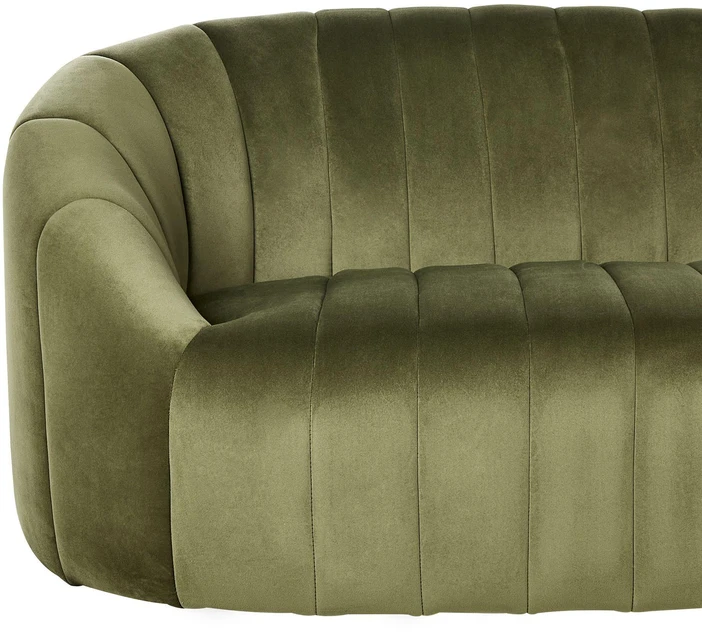 Beliani 2 vietų sofa MALUNG veliūrinė tamsiai žalia