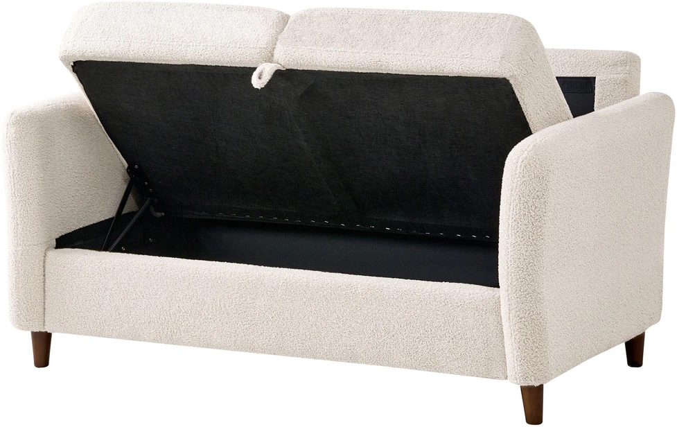 Beliani 2 vietų sofa MARE Boucle smėlio spalvos