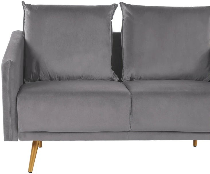 Beliani 2 vietų sofa MAURA veliūrinė pilka