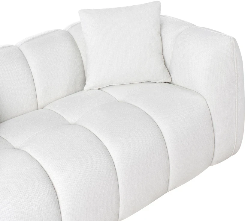Beliani 2 vietų sofa NESS, kreminė balta