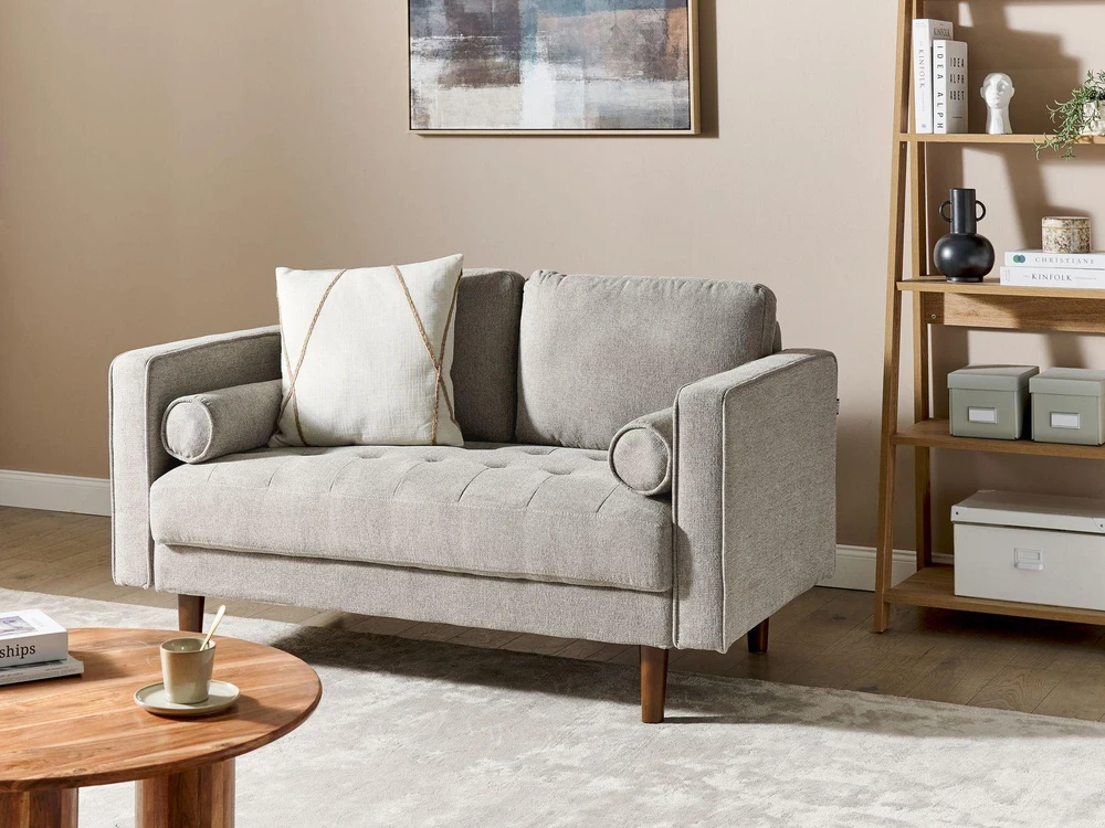 Beliani 2 vietų sofa NURMO, rudai pilka