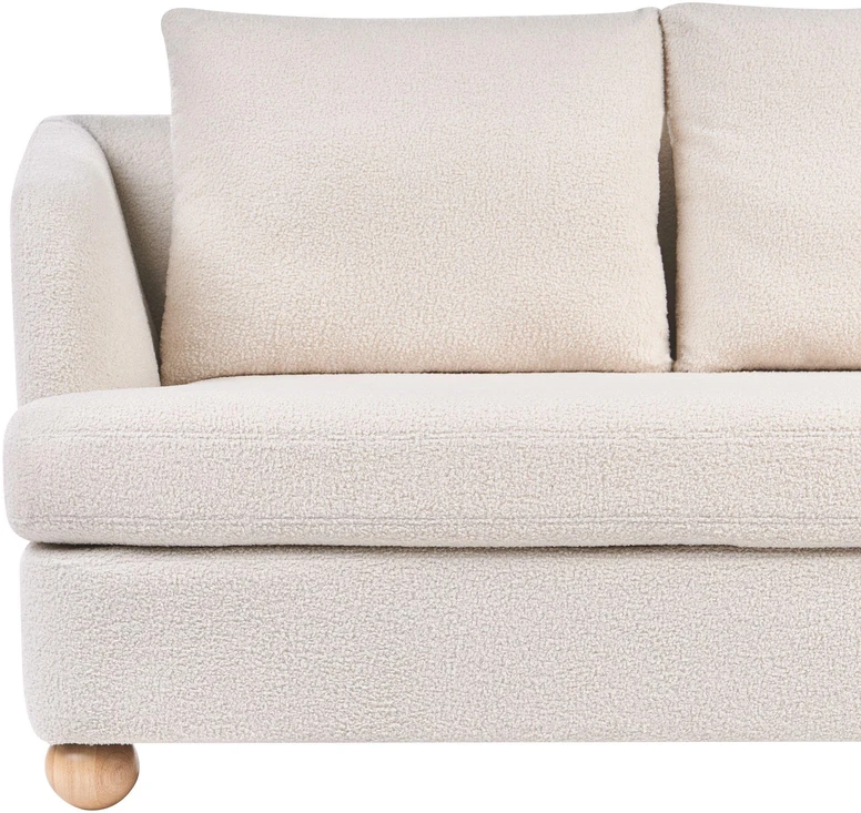 Beliani 2 vietų sofa RATTVIK Boucle kreminės baltos spalvos